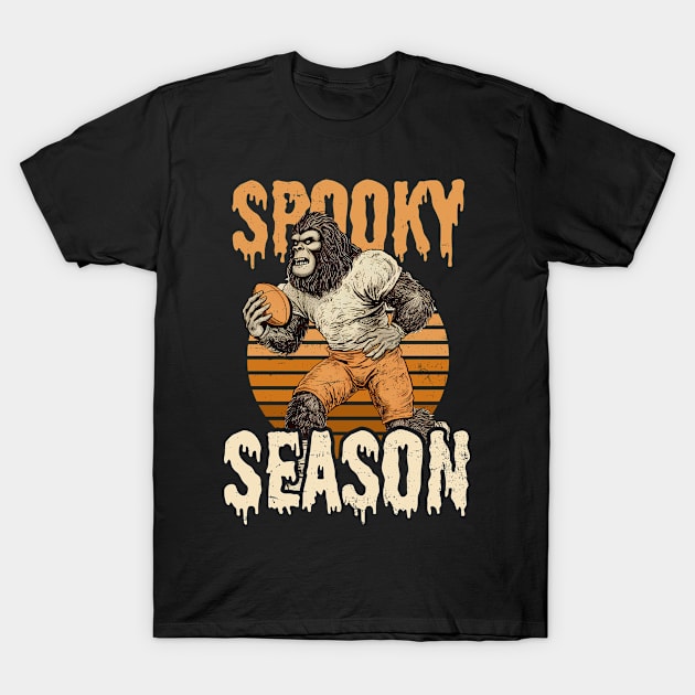 Football Halloween Shirt | Spooky Season Hairy Monster T-Shirt by Gawkclothing